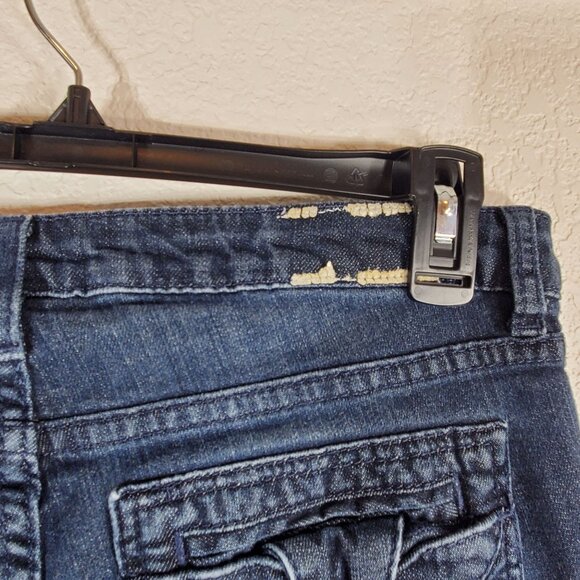 Peoples Liberation Womens Size 26 Distressed Skinny Blue Jeans Star Pocket - Picture 7 of 11